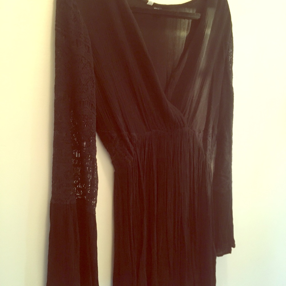 volcom black lace skater dress